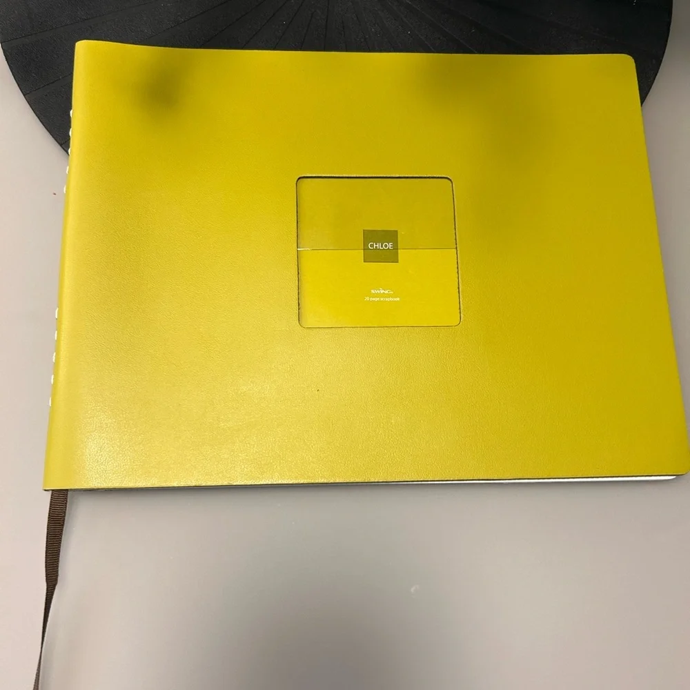 Bright Green/Yellow Leather Photo Album/Scrapbook